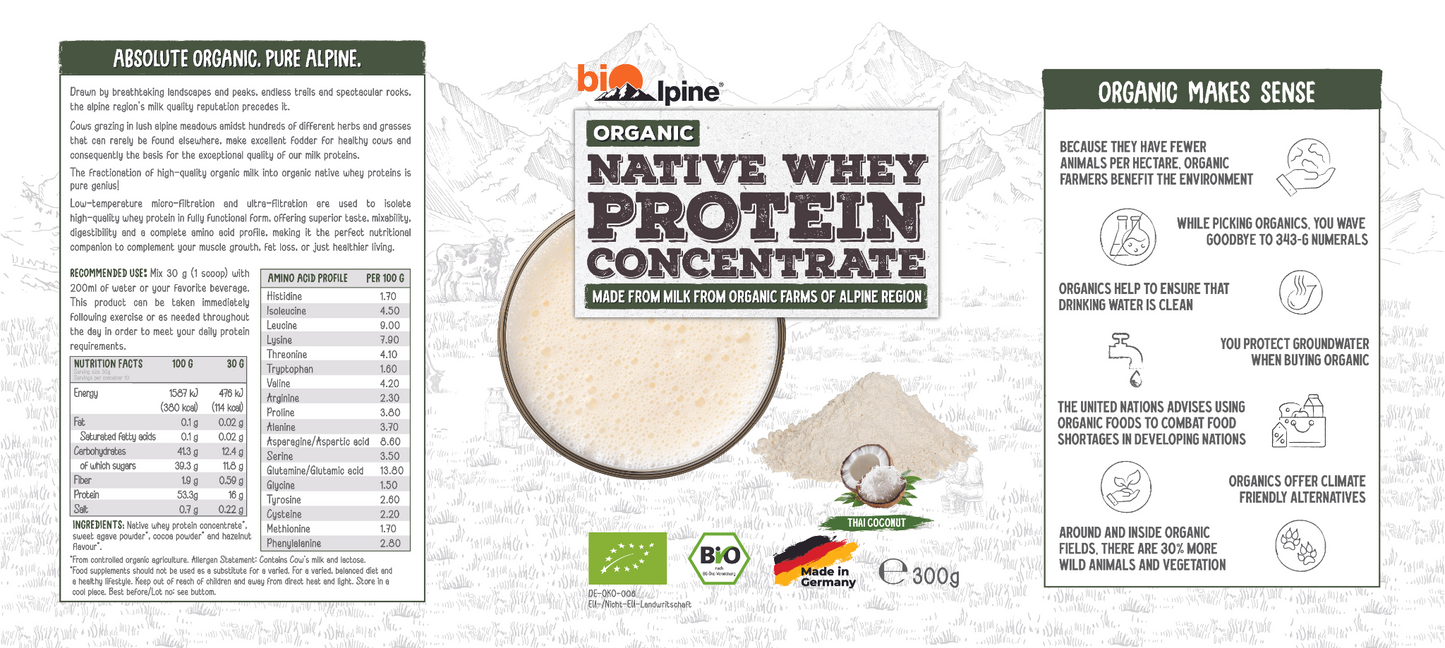 Native whey protein concentrate Thai coconut