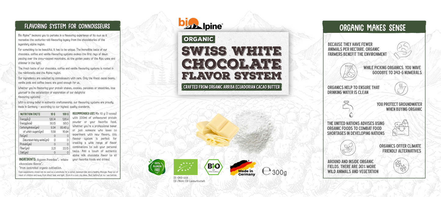 Swiss white chocolate flavour system