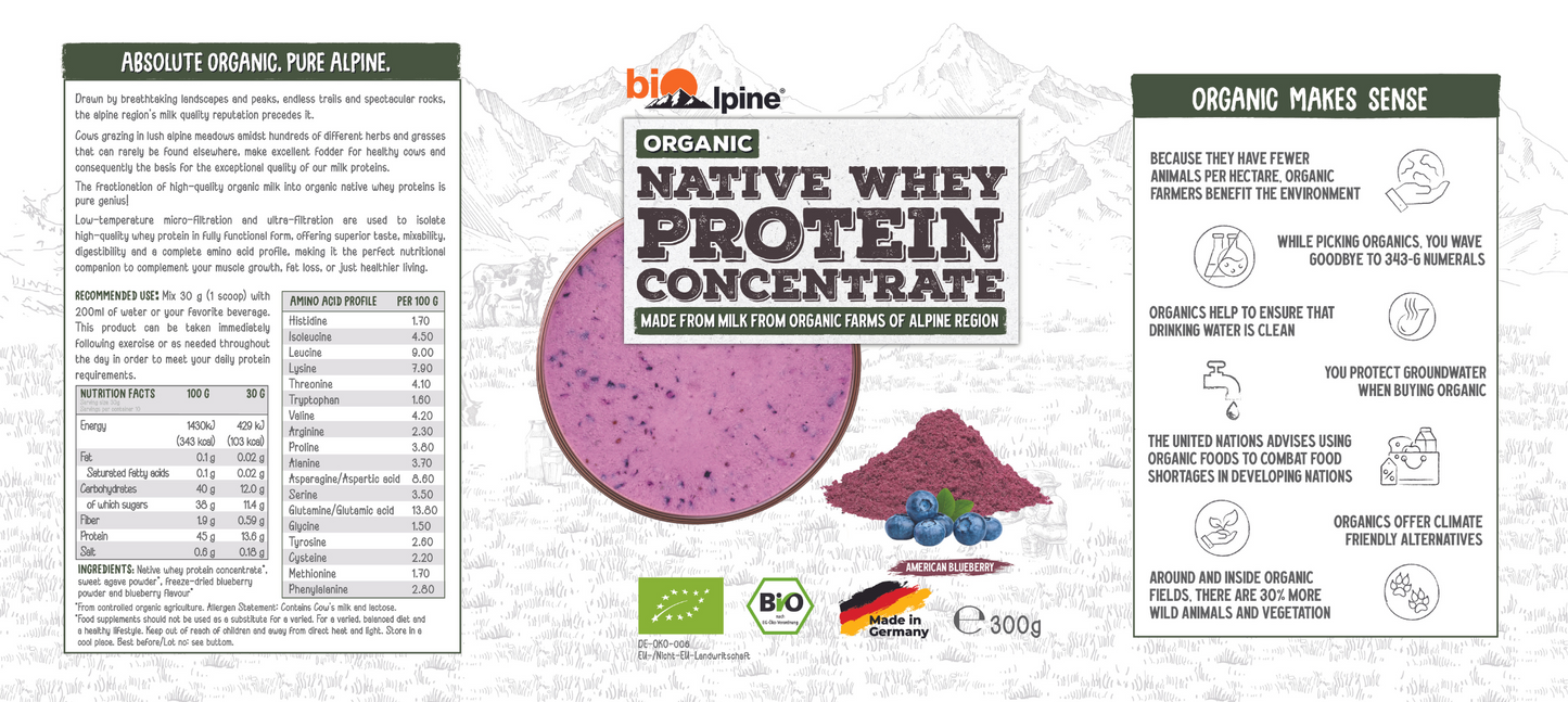 Native whey protein american blueberries